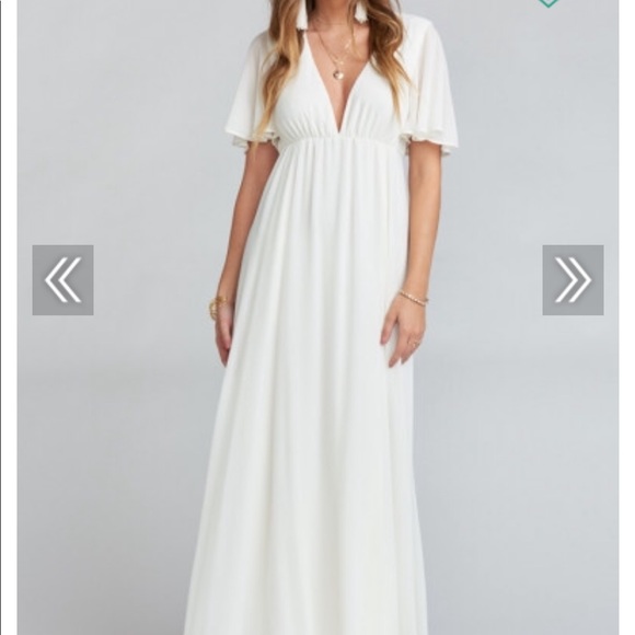Show Me Your MuMu Dresses & Skirts - New Faye flutter maxi dress wedding cake chiffon